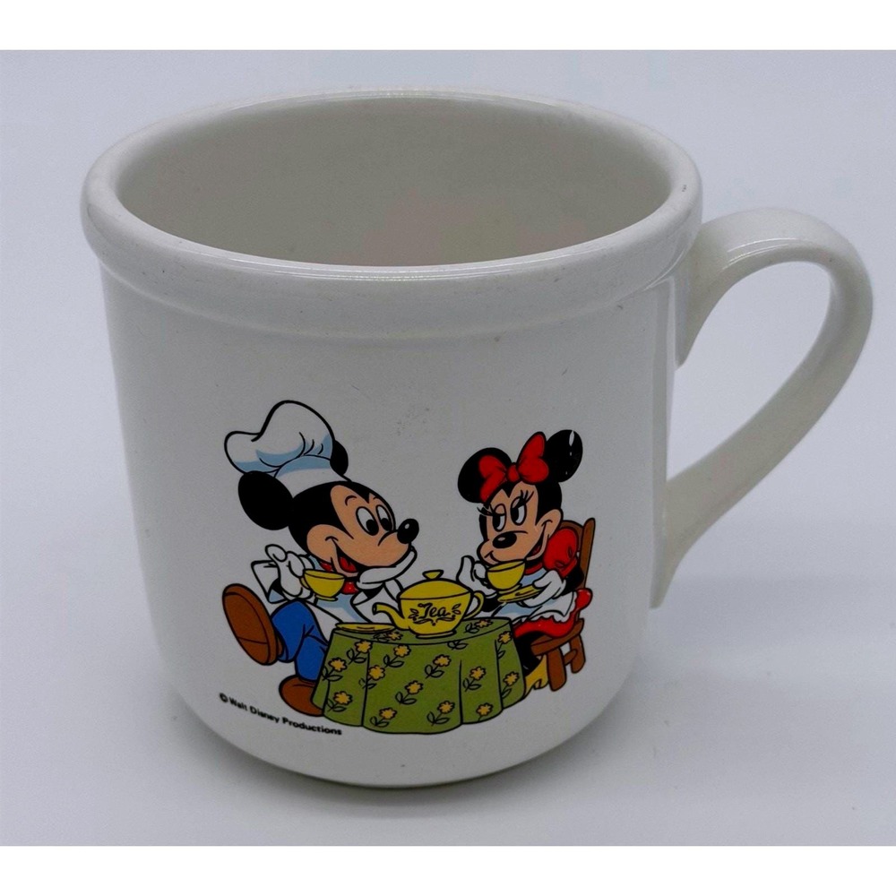 Vintage Disney Mickey Minnie Mouse Tea Party Ceramic Mug 12oz Treasure Craft